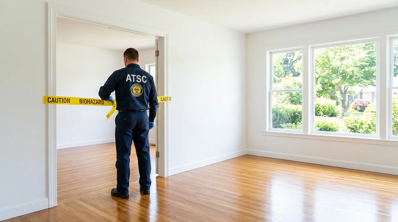 Certified biohazard cleanup crew performing Trauma Scene Cleanup in Lawndale